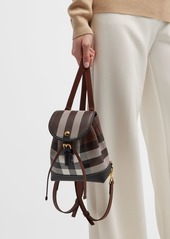 Burberry Micro Check Leather Backpack 