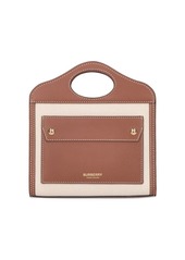 Burberry Micro Pocket Canvas & Leather Bag