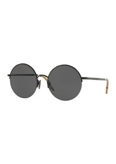 Burberry Monochromatic Round Semi-Rimless Sunglasses