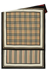 Burberry Monogram, Icon Stripe and Check Print Silk Scarf