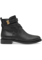 Burberry monogram motif strappy ankle boots