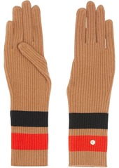 Burberry monogram-motif stripe-detail gloves
