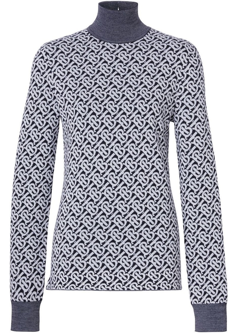 Burberry monogram-pattern long-sleeve jumper
