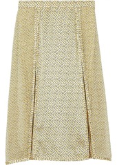 Burberry Monogram Print Silk Pleated Skirt