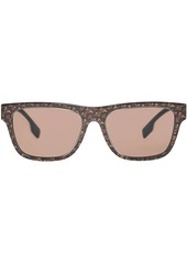 Burberry Monogram Stripe Square Frame Sunglasses