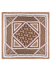 Burberry Monogram Striped Square Silk Scarf