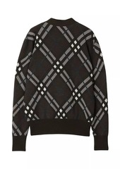 Burberry Plaid Wool-Blend Cardigan