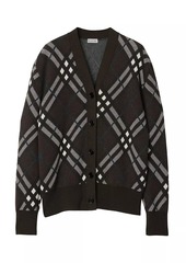 Burberry Plaid Wool-Blend Cardigan