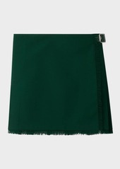 Burberry Pleated Fringe Wrap Mini Skirt