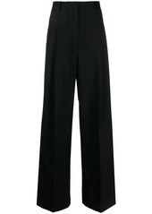 Burberry pleated wide-leg wool trousers