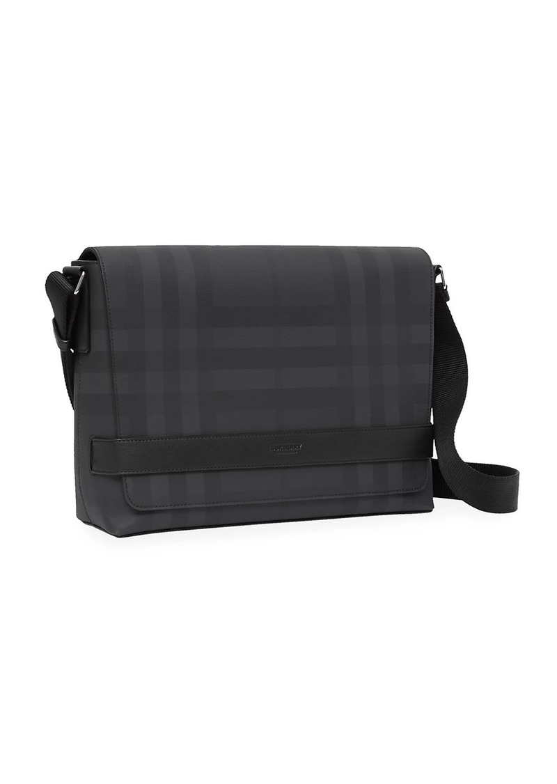 Burberry Preston London Check Leather Messenger Bag | Bags