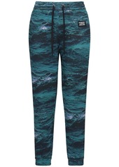 Burberry Printed Cotton Jersey Sweatpants W/ Tape