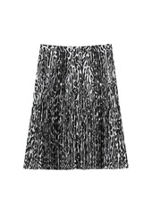 Burberry Rersby Leopard Print Pleated Skirt