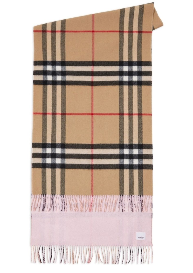 Burberry reversible check cashmere scarf