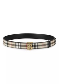 Burberry Reversible TB Check Coated Canvas Belt