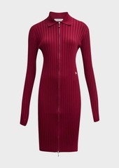Burberry Ribbed Knit Zip-Up Dress