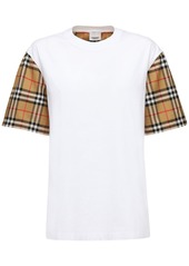 Burberry Carrick Cotton T-shirt W/ Check Sleeves