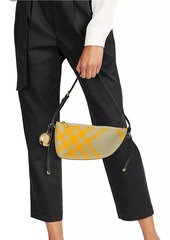 Burberry Shield Leather-Trimmed Sling Bag