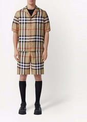 Burberry short-sleeve check silk shirt