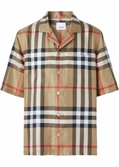 Burberry short-sleeve check silk shirt