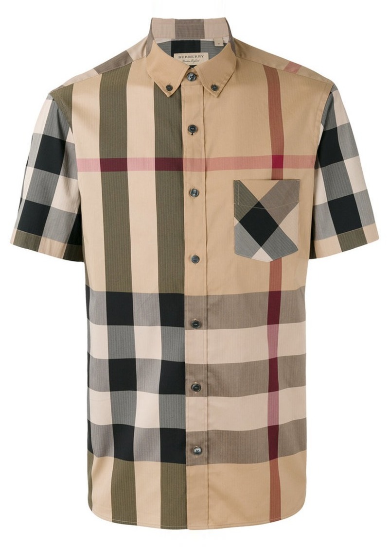 short sleeve burberry button up