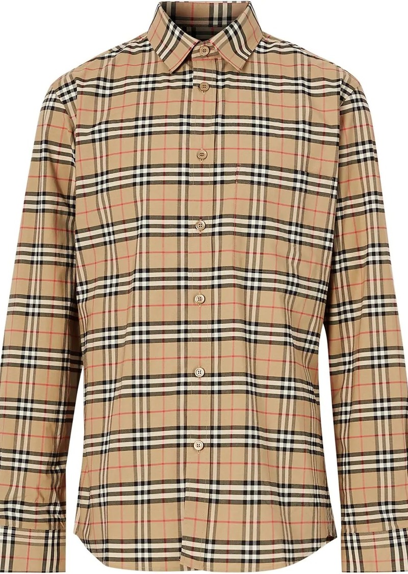 Burberry small scale check shirt