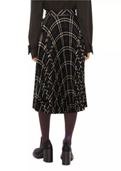 Burberry Snug Check Pleated Wool-Blend Skirt