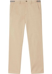 Burberry stripe-detail cotton chino trousers