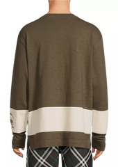 Burberry Striped Crest Logo Cotton Sweater