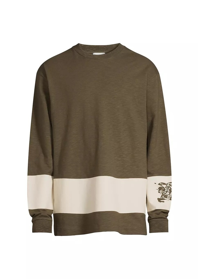 Burberry Striped Crest Logo Cotton Sweater