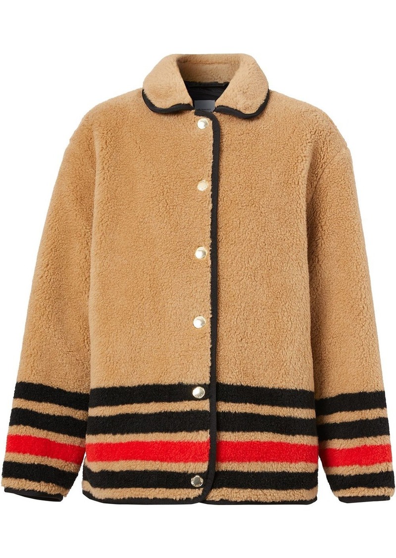 striped fleece jacket