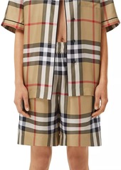 Burberry Tawney Check Mulberry Silk Shorts