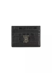 Burberry TB Croc-Embossed Leather Card Case