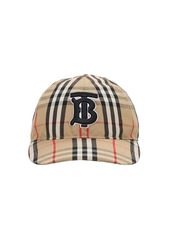 Burberry Tb Logo Check Cotton Canvas Baseball Hat