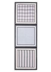 Burberry TB Monogram Icon Stripe & Check Print Silk Scarf