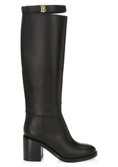 Burberry TB Monogram Knee-High Leather Boots