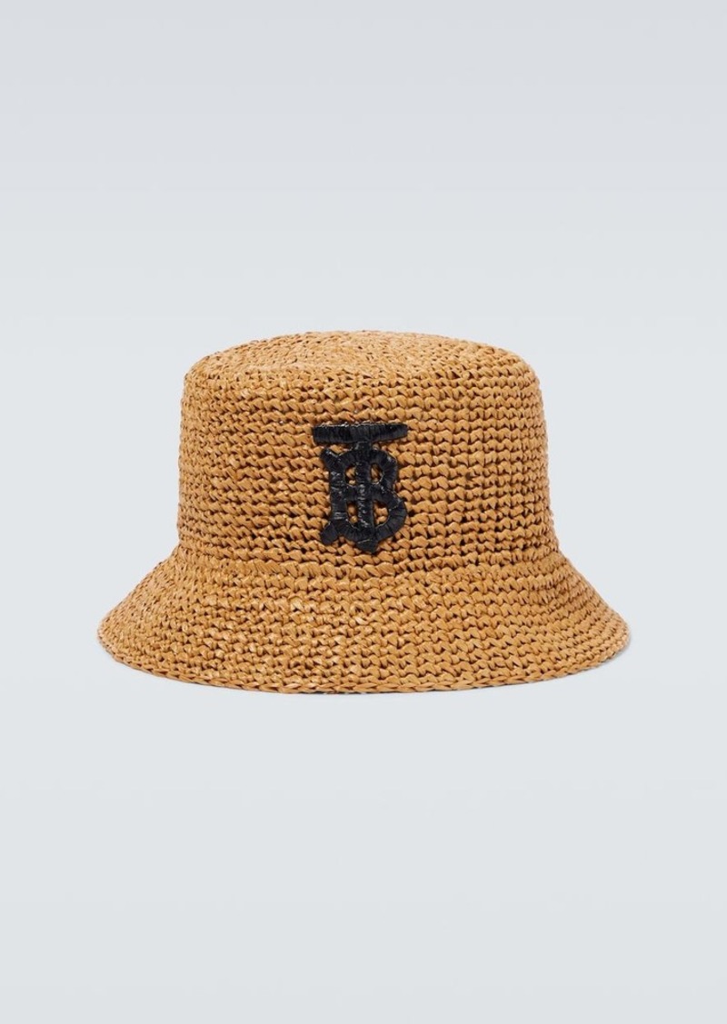 Burberry TB raffia-effect bucket hat