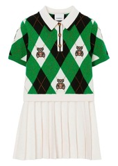 Burberry Thomas Bear argyle-check dress