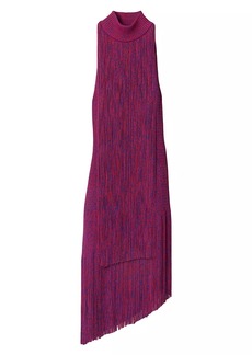 Burberry Tiered Fringe Midi-Dress