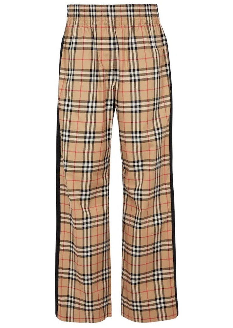 Burberry Vintage Check high-rise wide-leg sweatpants