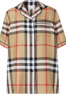 Burberry Vintage Check silk pajama shirt