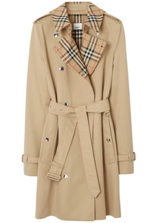 Burberry Vintage Check-trim short trench coat