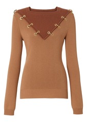 Burberry Wool & Cashmere Goldtone Ring Sweater