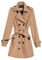 burberry wool cashmere trench coat with fur collar