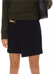 Burberry Lobster Clasp-Fastened Wool Miniskirt