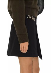 Burberry Lobster Clasp-Fastened Wool Miniskirt