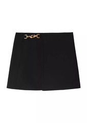 Burberry Lobster Clasp-Fastened Wool Miniskirt