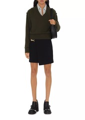 Burberry Lobster Clasp-Fastened Wool Miniskirt