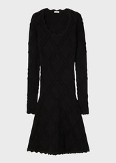 Burberry Wool Knit Long-Sleeve Dress