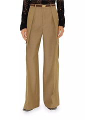 Burberry Wide-Leg Wool Cargo Pants